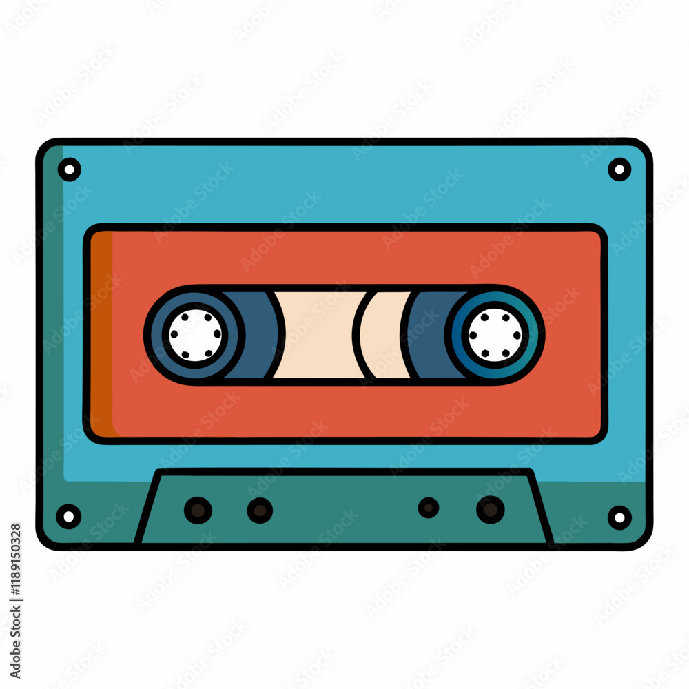 old audio cassette vector icon on white background