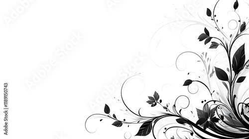 Elegant Black And White Floral Design