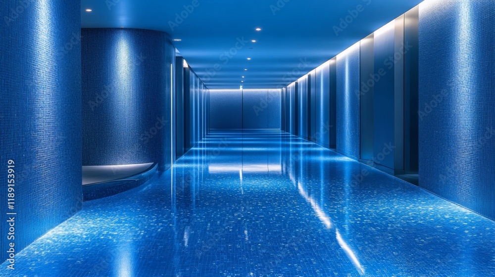 Obraz premium Luxurious Blue Hallway