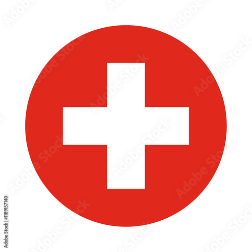 Round Switzerland flag icon