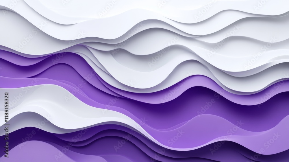 Abstract Waves of Purple and White Abstract Waves of Purple and White
