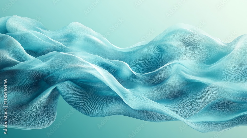 Obraz premium Abstract Turquoise Mesh Waves