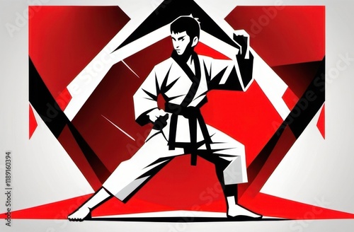 Close Up Of An Artwork Of A Karate Practitioner At 10-1-2025 photo