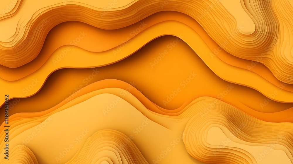 Fototapeta premium Abstract Orange Layered Wave Pattern Design