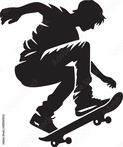 silhouette of a skateboarder