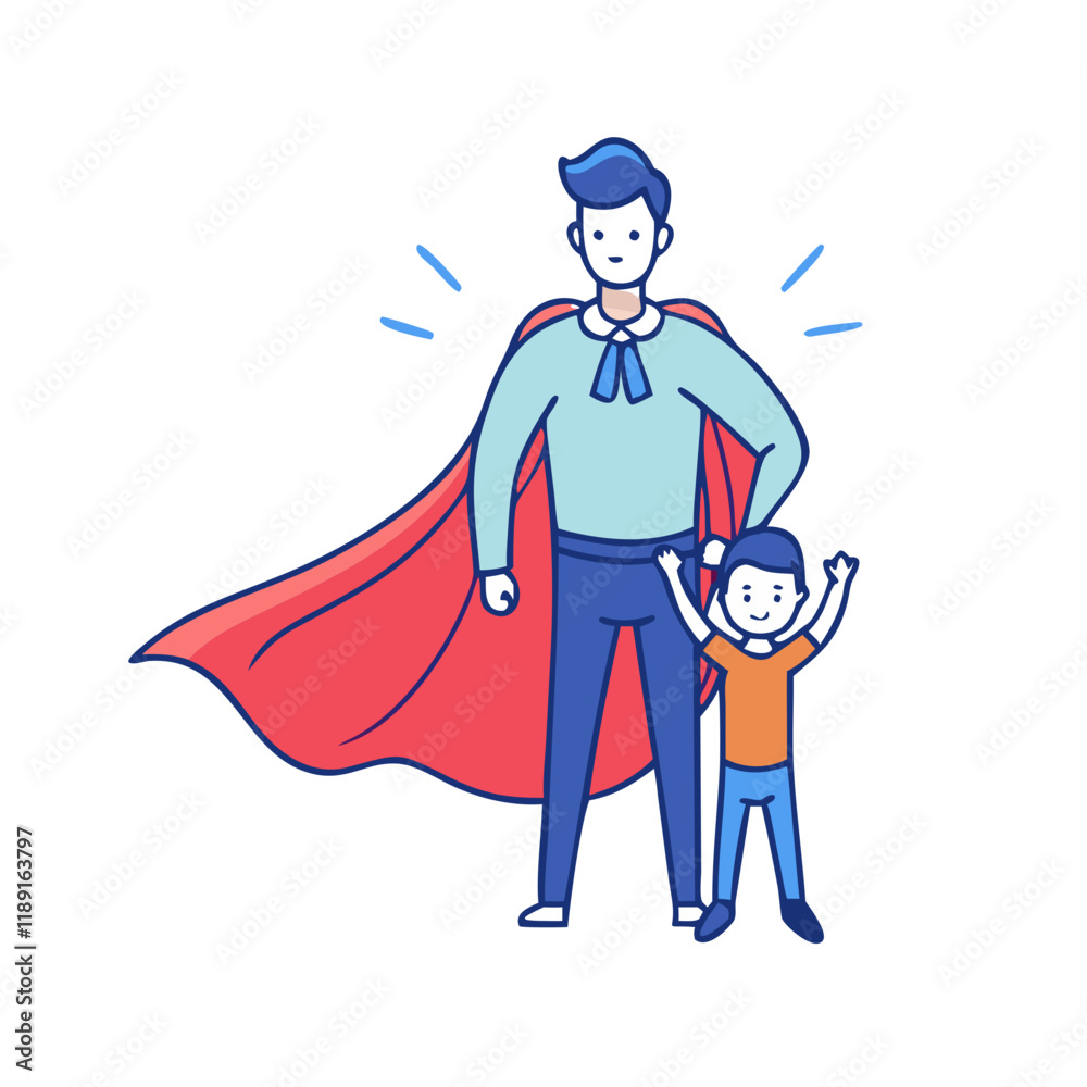 dad with superhero cape vector icon, dad with superhero cape vector illustration - simple illustration of dad with superhero cape, perfect for logos,and dad with superhero cape -themed designs. dad with superhero cape vector icon, dad with superhero cape vector illustration - simple illustration of dad with superhero cape, perfect for logos,and dad with superhero cape -themed designs.