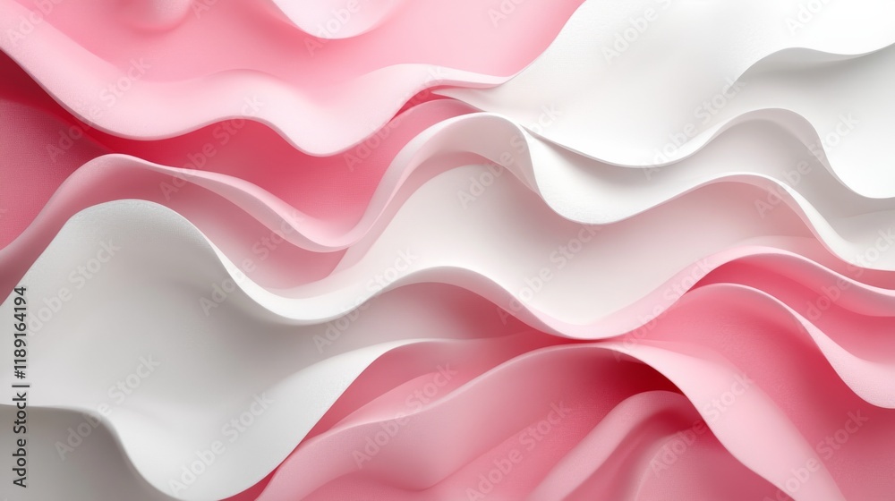Obraz premium Abstract Pink and White Waves