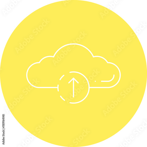 Cloud Upload Progress icon single vector illustration