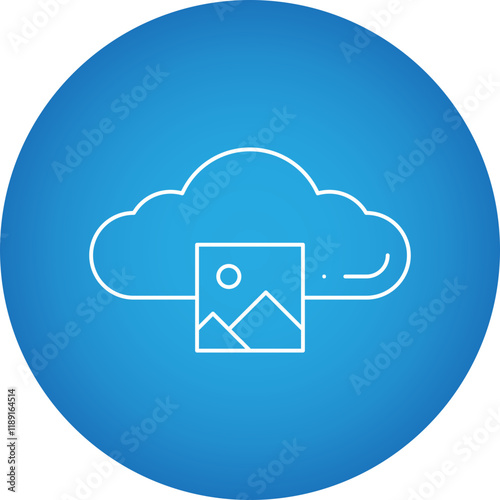 Images on Cloud icon single vector illustration