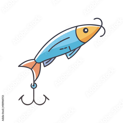 fishing lure vector icon, fishing lure vector illustration - simple illustration of fishing lure, perfect for logos,and fishing lure -themed designs.