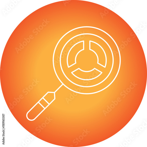 Search Chart icon single vector illustration