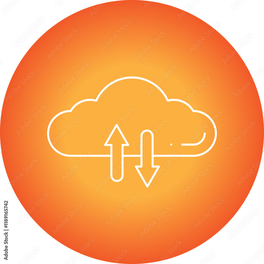 Cloud Data Exchange icon single vector illustration Cloud Data Exchange icon single vector illustration