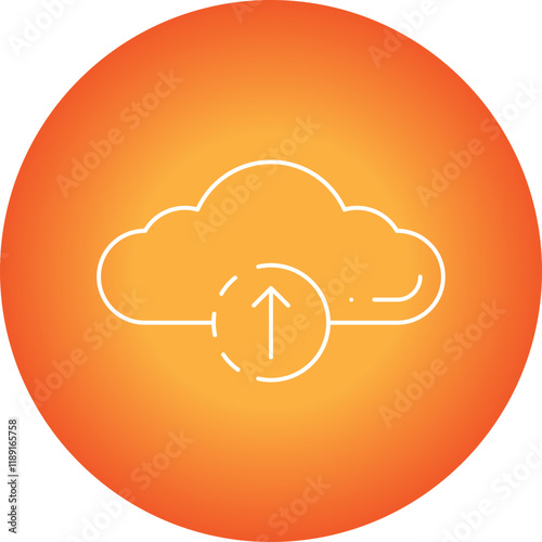 Cloud Upload Progress icon single vector illustration