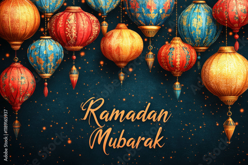 "Ramadan Mubarak" Text Hand...