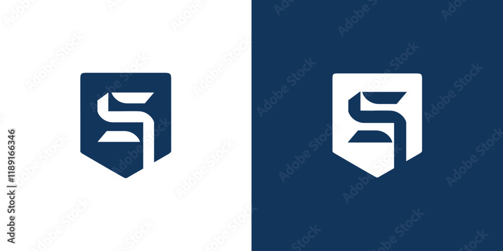 Strong and modern initial S security logo design Strong and modern initial S security logo design