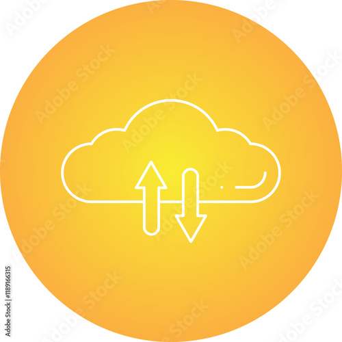 Cloud Data Exchange icon single vector illustration