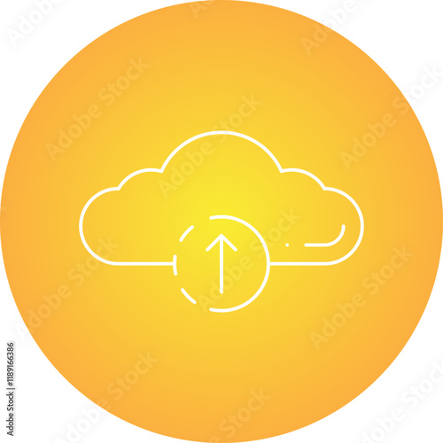 Cloud Upload Progress icon single vector illustration
