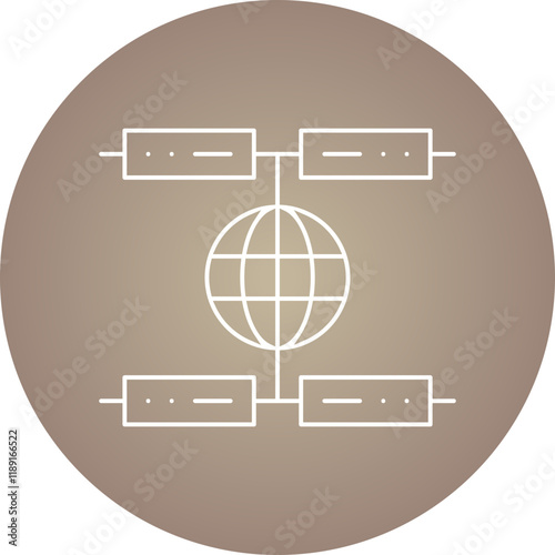 Global Servers icon single vector illustration