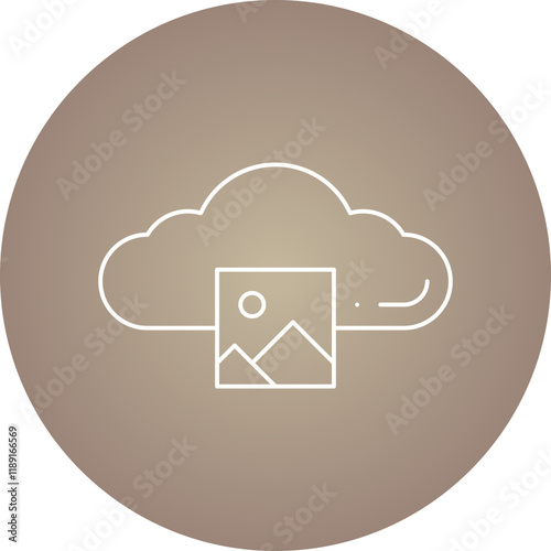 Images on Cloud icon single vector illustration