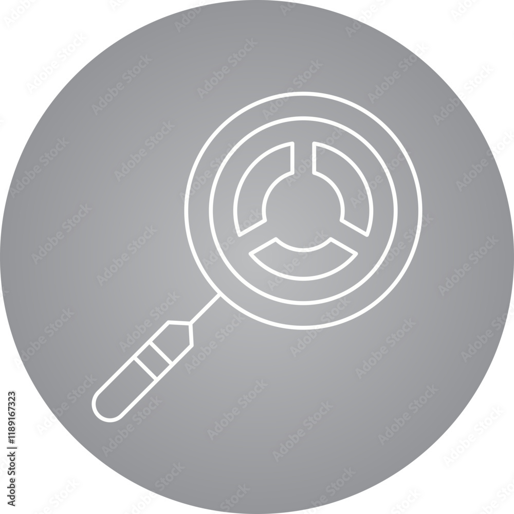 Search Chart icon single vector illustration Search Chart icon single vector illustration
