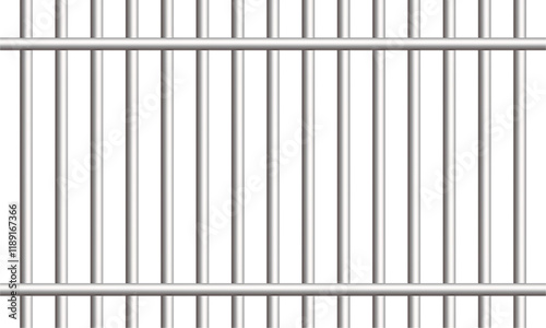 Prison metal bars and iron cage isolated on a transparent background. Realistic design suitable for jail, crime, and punishment themes