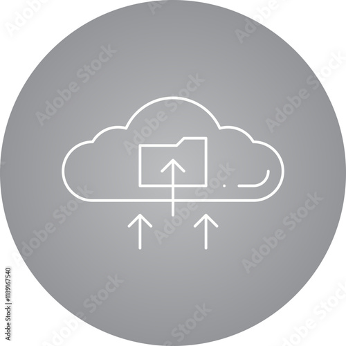 Upload all data on Cloud icon single vector illustration