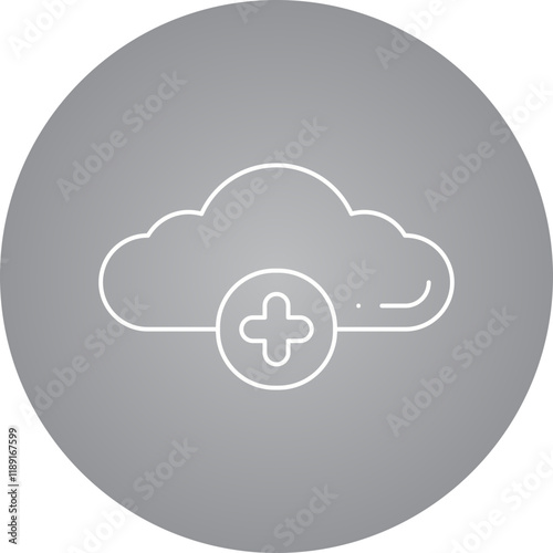Add Cloud icon single vector illustration