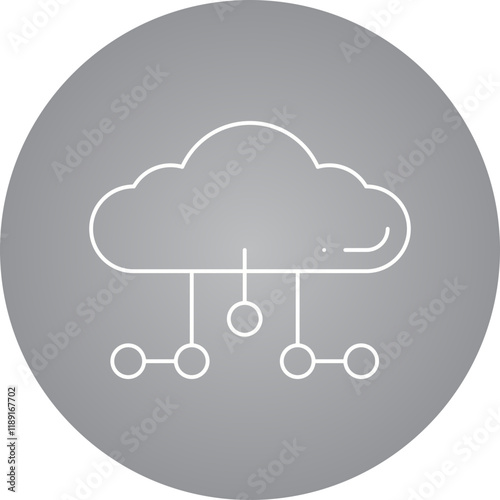 Cloud Network icon single vector illustration