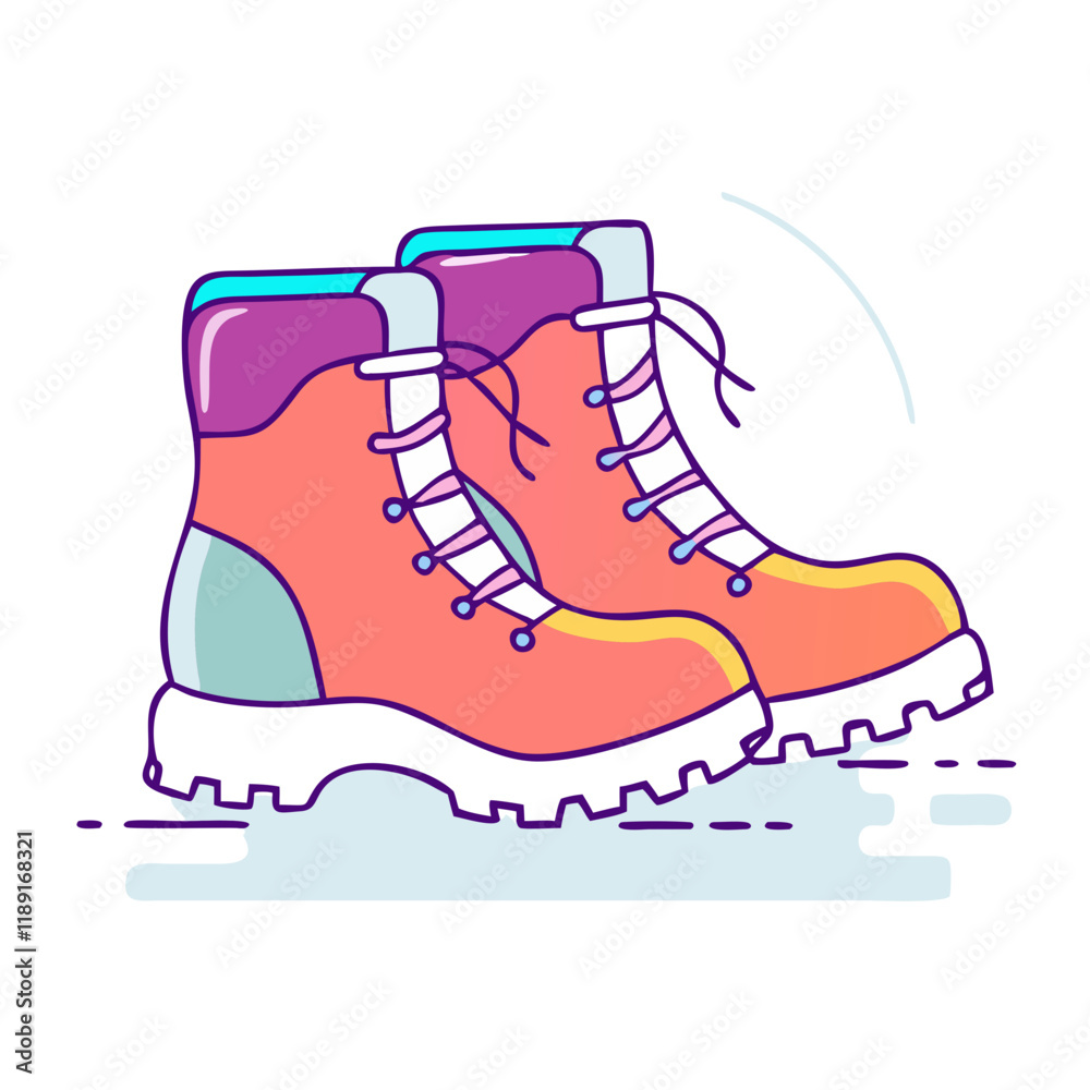 hiking boots vector icon, hiking boots vector illustration - simple illustration of hiking boots, perfect for logos,and hiking boots -themed designs. hiking boots vector icon, hiking boots vector illustration - simple illustration of hiking boots, perfect for logos,and hiking boots -themed designs.