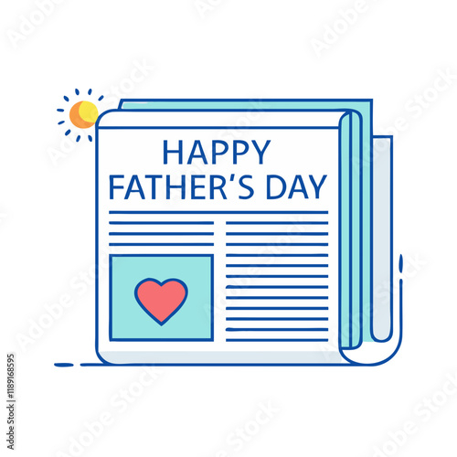 newspaper with happy father s day headline icon