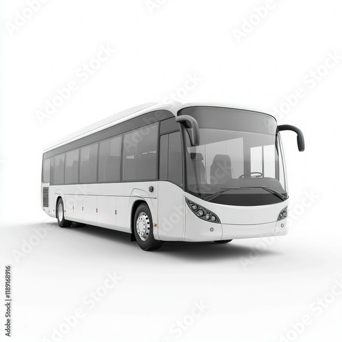 White Bus Isolated