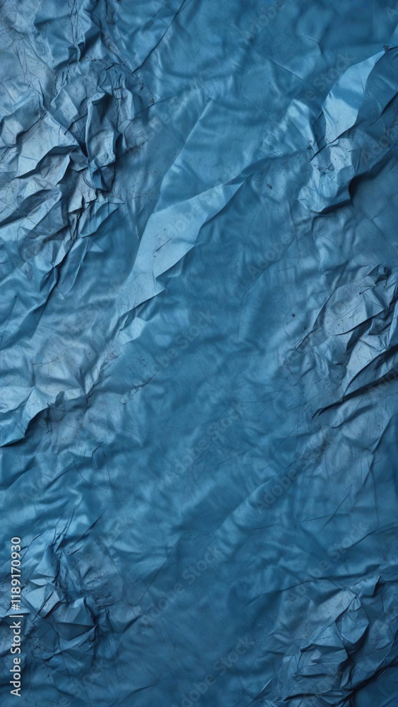 Distressed blue paper with visible wrinkles and creases, creases, torn paper, muted color palette Distressed blue paper with visible wrinkles and creases, creases, torn paper, muted color palette