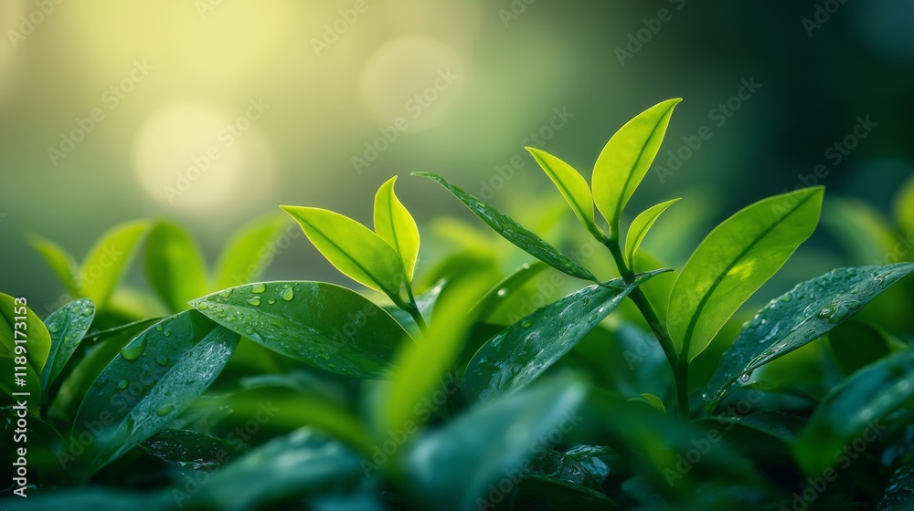 Fototapeta premium Environmental protection and nature conservation concept highlighting fresh green leaves