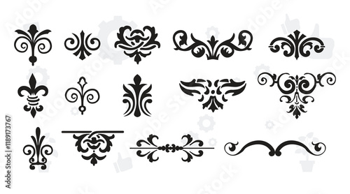 Decorative swirls dividers. Old text delimiter, calligraphic swirl ornaments and vintage divider, retro borders. Isolated decoration lines design elegant curves ornamental frame set