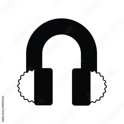 Earmuffs  glyph outline icon with white background vector stock illustration