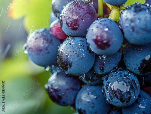 Wallpaper Mural close-up of fresh grapes with raindrops Torontodigital.ca
