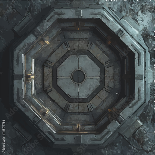 Vektorisiert aus derm Package: rpg, fantasy, game, board, symmetrisch, neon, nerd, außerirdisch, ufo, trek, wars, Allianz, portal, planet, galaxy, 