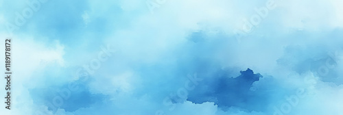 Serene Abstract Blue Watercolor Sky Background with Calming Shades for Digital Art and Design Projects