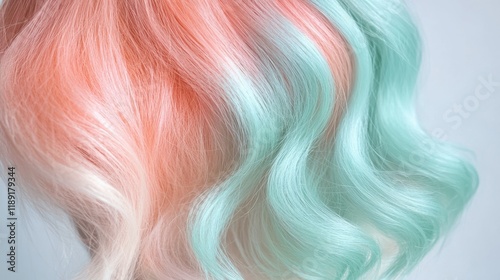 Soft pastel hair colors with waves create a playful and trendy look for fashion enthusiasts during springtime photo