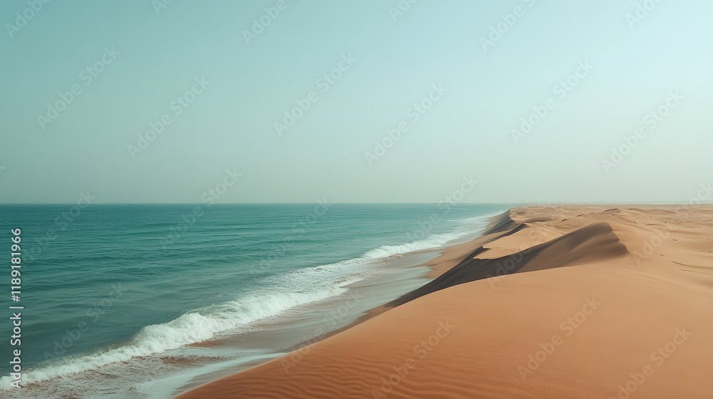 A serene view of the sea and sand. A serene view of the sea and sand.