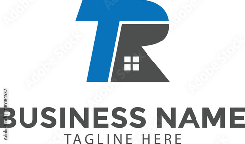 Letter TR real estate, construction, property logo design vector