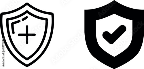 "Protective Shield Icon Representing Security, Defense, and Safety in Digital and Physical Environments"