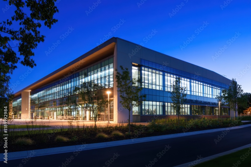 Fototapeta premium Modern Gas Plant at Night with Vibrant Artificial Lighting Reflecting Off Polished Steel Surfaces in a Two Gigapixel Resolution for Stunning Visual Impact