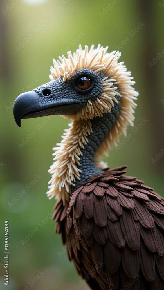 realistic highly detailed crochet of a vulture with a nature background realistic highly detailed crochet of a vulture with a nature background