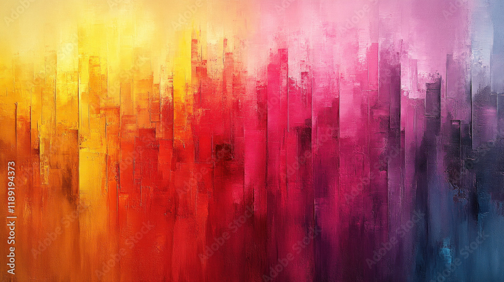 Chromatic abstract composition with a spectrum of hues transitioning smoothly across the canvas Chromatic abstract composition with a spectrum of hues transitioning smoothly across the canvas