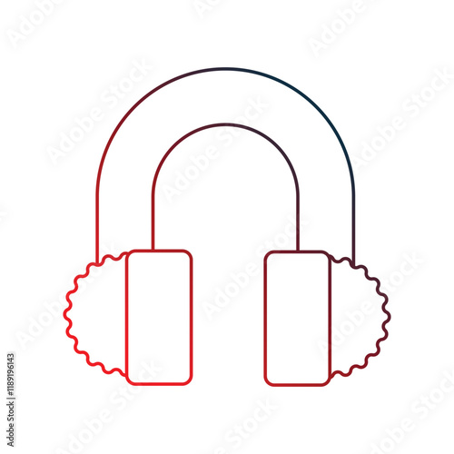 Earmuffs  gradient outline icon with white background vector stock illustration