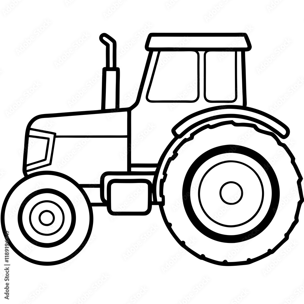 Obraz premium Detailed Tractor Vector Illustration