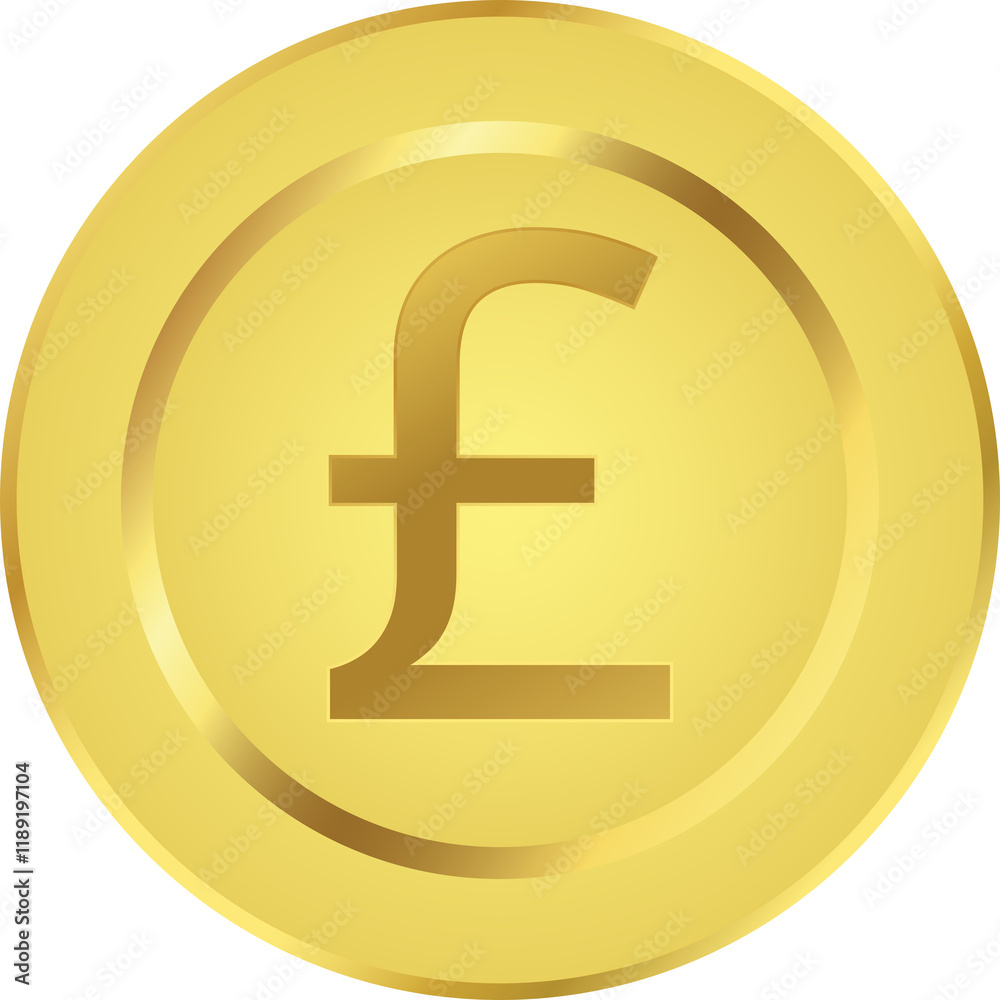 Golden Coin with British Pound Symbol for Financial, Currency, and Economic Illustrations PNG Image Golden Coin with British Pound Symbol for Financial, Currency, and Economic Illustrations PNG Image