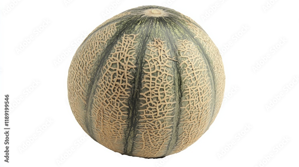 Close up of a cantaloupe melon on white background Close up of a cantaloupe melon on white background
