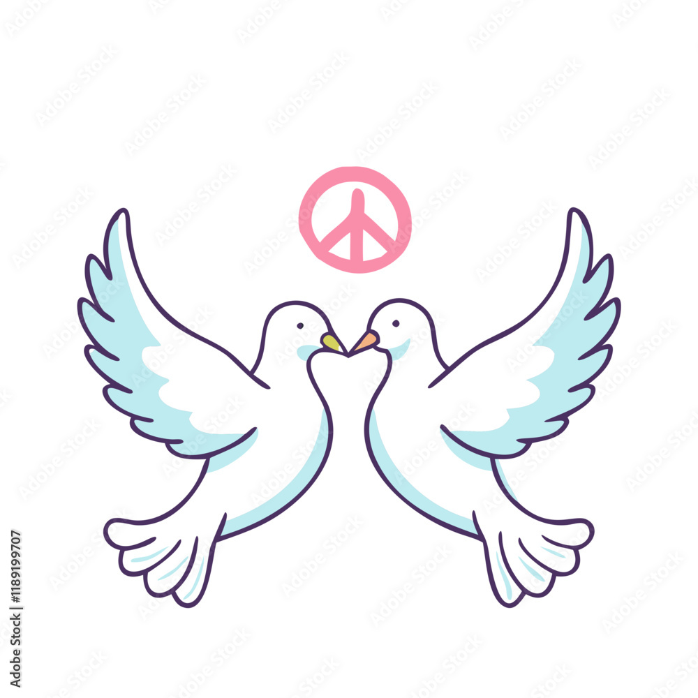Fototapeta premium doves symbolizing peace vector icon, doves symbolizing peace vector illustration - simple illustration of doves symbolizing peace, perfect for logos,and doves symbolizing peace -themed designs.